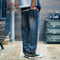 Embroidered Jeans Straight Loose Pants P0550