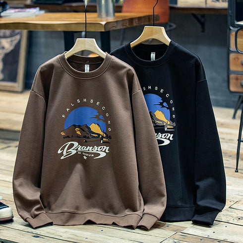 Long-sleeved Printing Round Neck T-shirt P0394