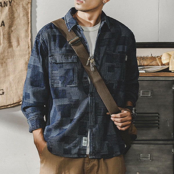 Long-sleeved Plaid Retro Shirt P0087.