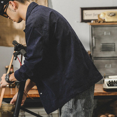 Houndstooth Long-sleeved Shirt P0130