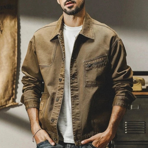 American Loose Casual Cotton Jacket P0636