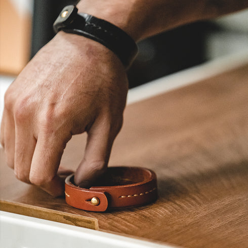 Vintage Tanned Stamping Bracelet P0586