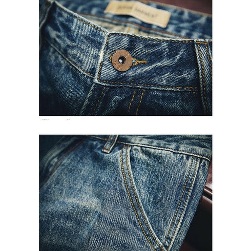 Side Pocket Straight Jeans P0018.