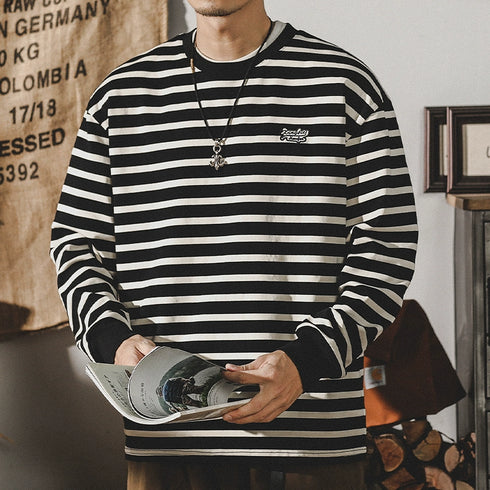 Cotton Men's Long-sleeved T-shirt P0345