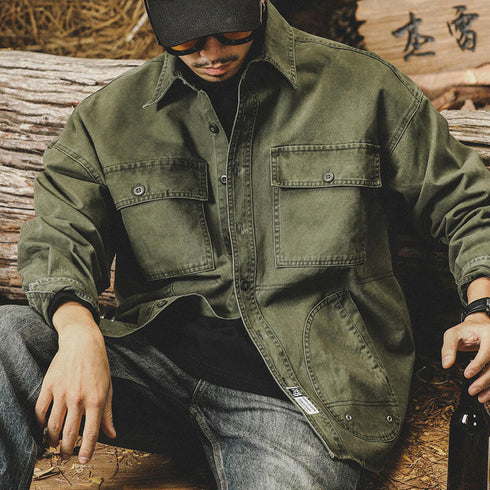 Retro Casual Pocket Design Jacket P0126