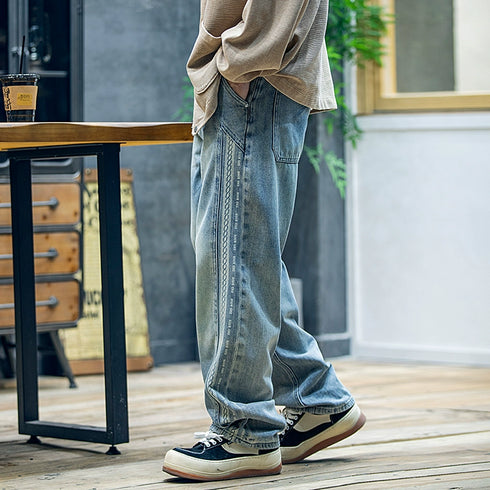 【OUTLET/即納】Loose Drape Straight Wide-legged Jeans P0501