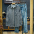 Long-sleeved Striped Loose Shirt P0376