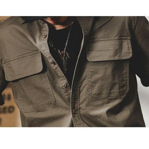 Chest Pockets Long-sleeved Shirt P0079.