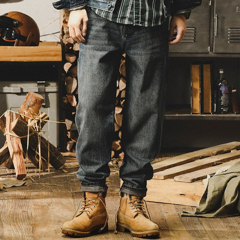 Winter Padded Jeans Men P0697 PEAK BLUE