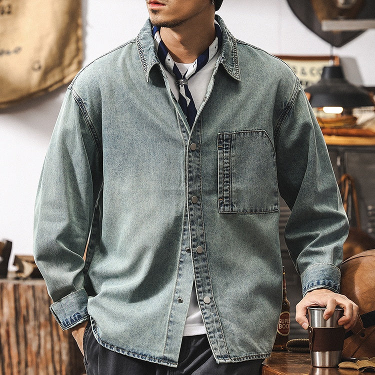 DENIM LONG SHIRT – PEAK BLUE (ピークブルー)