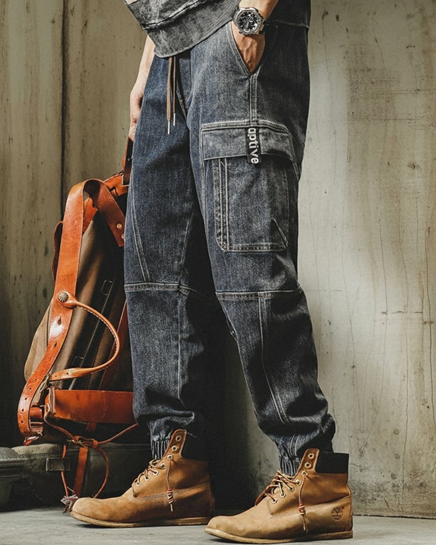 Structured Pocket Cargo Denim Jeans P1539 – PEAK BLUE (ピークブルー)