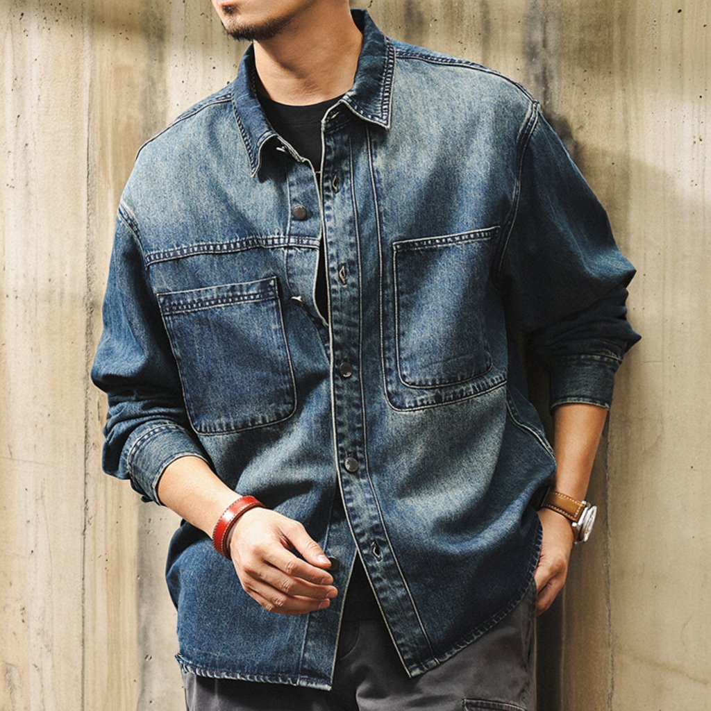 DENIM LONG SHIRT – PEAK BLUE (ピークブルー)
